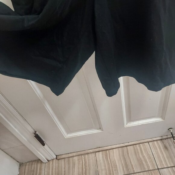 Eileen Fisher Crew Neck Short Jumpsuit Black Drawstring Romper - Picture 5 of 8